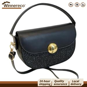 [Winnereco Flagship Mall]กระเป๋าสะพายข้างประดับเพชรพลอยหนัง PU สำหรับผู้หญิง ดีไซน์สวยงาม ทันสมัย เหมาะสำหรับงานและการเดินทาง
