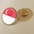 ✙❈♂ Singapore Flag Pin Coat of Arms of Singapore/Singaporeans Flag National Emblem Brooch/Badges/Lapel Pins. 