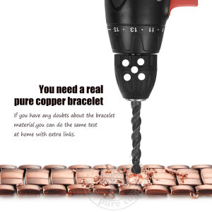 LISM Pure Red Copper Mens Bracelet Magnet Energy 4-in-1 Health Particles Fashion Jewelry Gift