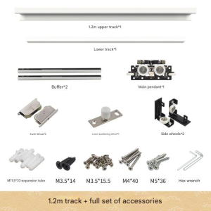 Ghost door hidden track Concealed sliding Door hardware bedroom kitchen Hanging Rail accessories