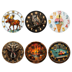 Artistic Quiet Acrylic Wall Clock Living Room Bedroom Decors Modern Vibrant Print Design Simple Hanging Mechanism