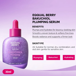 EQQUALBERRY Bakuchiol Plumping Serum – Pore and Wrinkle Minimizer Retinol Alternative Elasticity