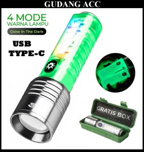 Senter 8 Mode Warna Lampu 30WLED Waterproof Untuk Mobil diLengkapi Ujung Magnet ZoomIn ZoomOut 520A