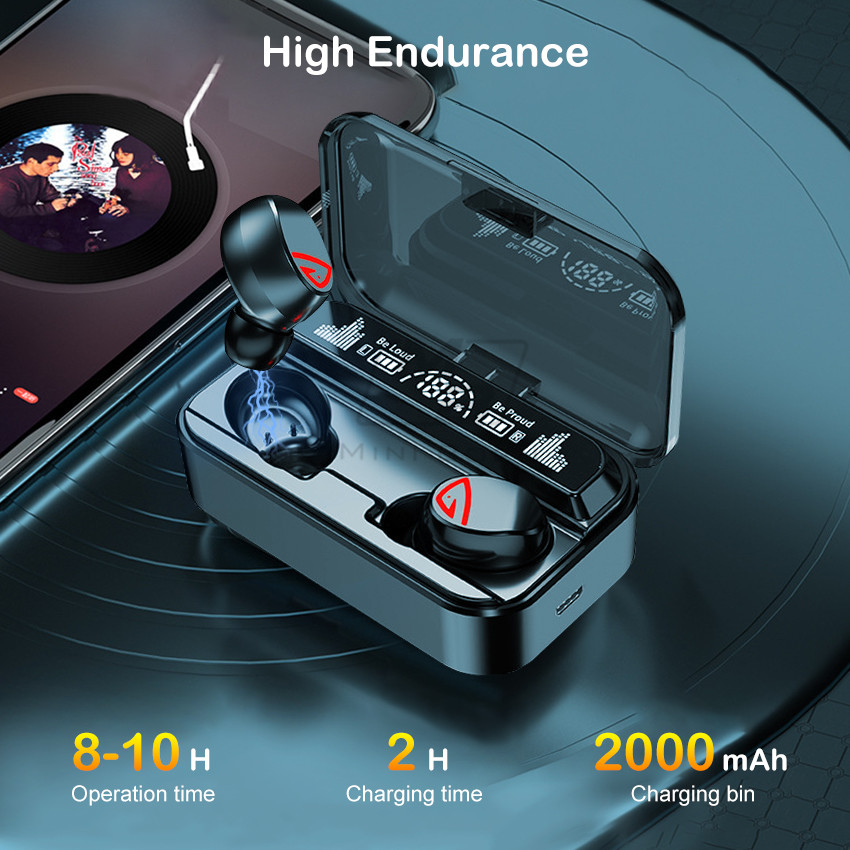 Mini Born Wireless Earbuds Bluetooth Earphones Bluetooth 5.2 Headphones HD Call HIFI Sound Bass Mini In-ear earbuds 2000mAh Charging Stereo Sports Wa_voghion.com