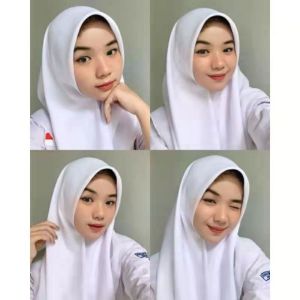 Hijab Segiempat Paris Premium Jahit Tepi | Hijab Paris Premium Anti Letoy | Hijab Paris Voal Premium | Hijab Putih | HIjab Sekolah
