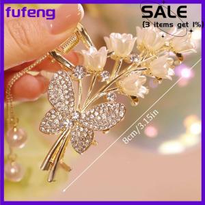 fufeng Light Luxury Rhinestone Bell Orchid Tassel Hair Clip Flowers Rose Butterfly Claw Clip Shark Hair Claw Barrette Hair Accessories