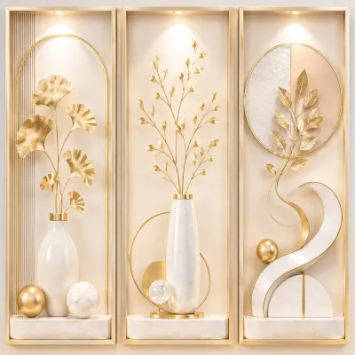 1 HARI KIRIM 3 PCS 1 SET HIASAN DINDING ESTETIK GAMBAR BUNGA WALLDECOR BINGKAI MDF 10X28CM