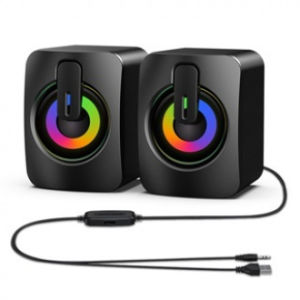 Popcorn Mini Desktop Speaker Laptop Surround Stereo Computer Speakers with 3.5mm Multimedia