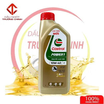 Thùng Nhớt Castrol Power 1 4T 10W40 dành cho xe số tay côn hàng chính hãng