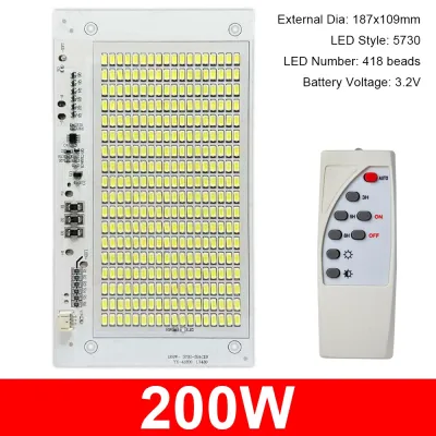 SUCHIC 1Pcs Ánh sáng trắng Bảng đèn năng lượng trời LED SMD5730 25/40/60/100/250W Đèn pha điều khiển từ xa Bền bỉ Độ sáng cao Bảng nguồn sáng Đèn sân vườn ngoài trời