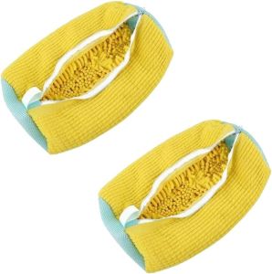 BUYTER 2 PCS Shoe Cleaning BagFor Lazy Washing MachineLaundry Bag For ShoesFluffy Fibers 360° Wrap-Around CleaningReusable Washer Anti Deformation Shoe Washing Artifact (Blue)