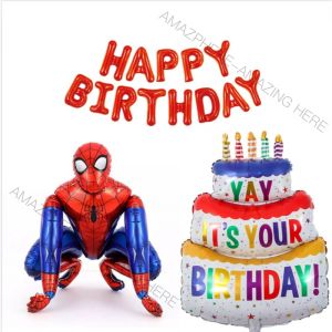 Birthday Super Hero Huge Foil Balloon Balloons for Birthday Decoration Backdrop Decor Party Cake Birthday Cake