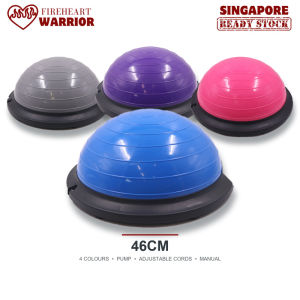 【Fireheart Warrior】 46cm Half Balance Trainer with Resistance Bands & Pump | Pilates Yoga Core Fitness