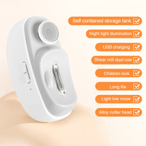 2 In 1 Electric Nail Clipper USB Rechargeable Mini Convenient Manicure Tool Automatic Nail Sharpener Fingernail Cutter 2 Speeds Nail File Trimmer with Nail Scraps Storage and Light for Baby Kids Adult