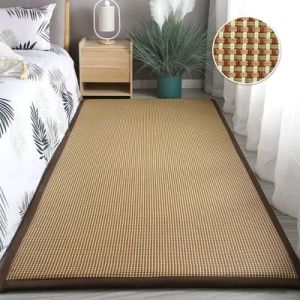 Tatami cool Carpet Super Soft Rattan Mat Home Living Room Floor Mat Long Bedroom Mat Children Baby Crawling Mat Home Decor Tatami Carpet/Karpet Non-Slip Thickened Tatami Carpet Pad Doormat Bedside Mat Balcony Floor Mats