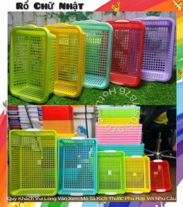 Rổ Nhựa Chữ Nhật Nhiều Kích Cỡ - Nhựa Duy Tân