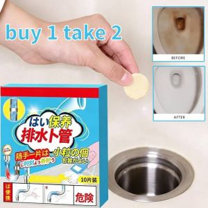 10Pcs/Box Toilet Bowl Cleaner Household Cleaning Effervescent Tablets Suitable Bathroom Pipe Cleanin