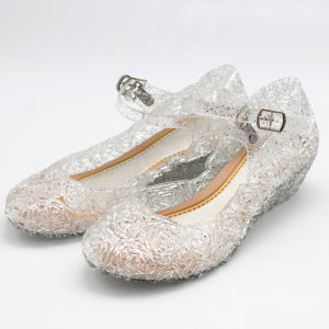 FE Spot Goods frozen2 Girls Sandals Cinderella Crystal Children High Heel Princess Shoes