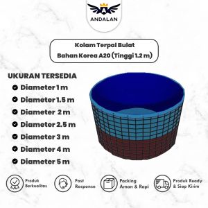 Kolam Terpal Bulat Bahan Korea A20 ( Tinggi 12m)