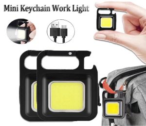Multifunctional Portable USB Keychain Light Highlight COB Spotlight Work lamp Repair Light Emergency Outdoor Camping Light Night Light