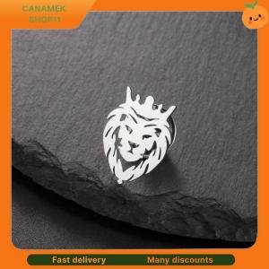 ❣️❣️❣️ Men Women Lion Lapel Pin Brooch Animal Crown Stainless Steel for Suit Badge for Casual Event Gift