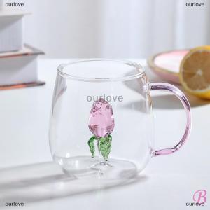 [COD] ourlove แก้ว3D สุดสร้างสรรค์แก้วใสพร้อมหูจับถ้วยกาแฟน่ารักขวดน้ำทนความร้อนเหมาะสำหรับเป็นของขวัญตามเทศกาล