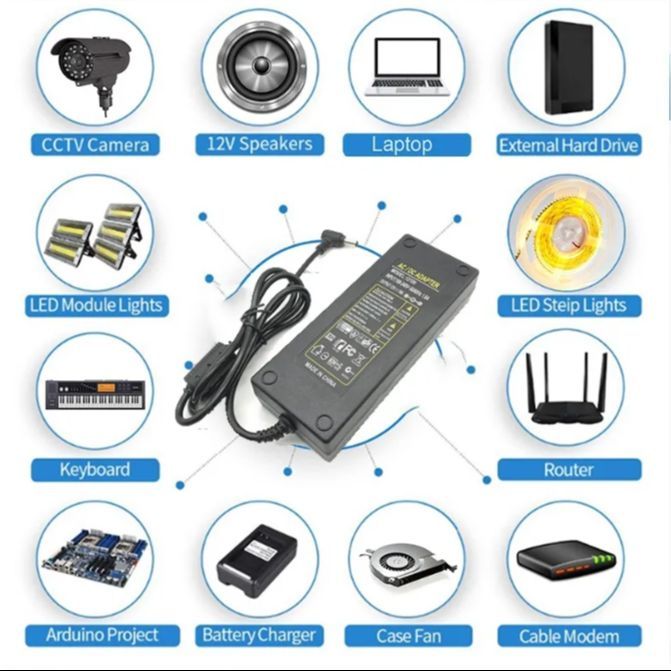 12V 2A AC 100-240V Adapter AC To DC Power Supply Adaptor for CCTV/ TV ...
