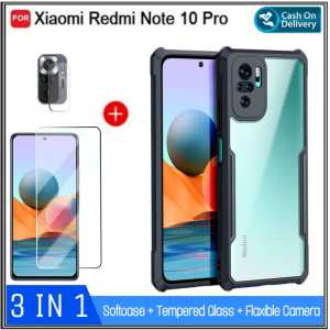 Paket 3IN 1 Soft Case Xiaomi Redmi Note 10 / 10 PRO 12 PRO 4G 12 TURBO Free Tempered Glass + Camera