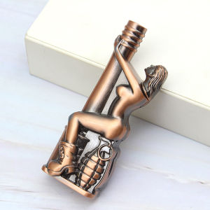 Lady nhấp nháy xịt tay kim loại lựu bật lửa gas