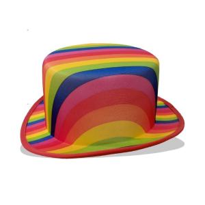Eye Catching Rainbow Color Tall Hat Stage Props Fedoras Jazzy Hat for Street Performers and Music Festival Dressingup