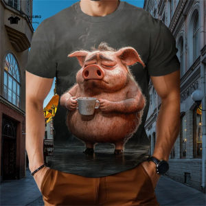Summer Tops Cartoon Animal Printed T-Shirts for Men Tops Short Sleeve Tee Mens T-Shirt Round Neck Fashion Man Designer Clothes