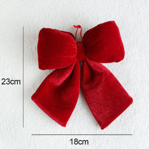 3Pcs Large Red Velvet Bow Knot DIY Xmas Trees Pendants Christmas Garland Hanging Ornaments New Year Party Decoration Supply