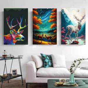 3Pcs Set Cartoon Theme Self Adhesive Sticker Wall Art Vinyl Decal Home Decoration Poster Kitchen Living Room Bedroom Corridor Stairs Foyer Wallpaper