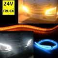 24v DRL Car DRL Daytime Running Light Waterproof Flexible Turn Signal Yellow Guide Strip 70cm For Bus Truck Headlight Assembly. 