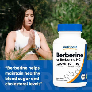 Nutricost Berberine HCl 1200mg (60 viên) - Hỗ Trợ Đường Ruột Dạ Dày Giảm Rối Loạn Tiêu Hoá - - Tăng cường sức khỏe tim mạch: Berberine giúp giảm cholesterol xấu (LDL) ngăn ngừa hình thành mảng xơ vữa động mạch bảo vệ sức khỏe tim mạch.