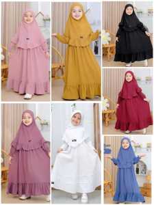 Gamis Anak Perempuan Usia 2-11 Tahun Gamis Anak Syari Kids Model Terbaru Gamis Anak Set Hijab