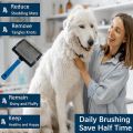 Dog Brush For Long Haired Dogs Poodles-Dog brushes for grooming&shedding-Large Firm Slicker Brush for Goldendoodles-With Soft Massage Grooming Stainless Steel Pins, Pet Grooming Wire Brush-25mm(1"). 