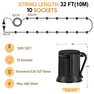 Ngoài Trời RGB Đèn Led Dây cấp thương mại Không Thấm Nước S14 Shatterproof Không Thấm Nước 220V Màu Cho hiên ngoài trời Chuỗi Ánh Sáng Trang Trí Nội Thất