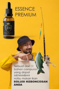 ESSEN JM PREMIUM 100% 30ML / ESSEN IKAN MAS PALING GACOR / UMPAN PANCING CAIR / GOLD / PROMO / MANCING LANGSUNG STRIKE / GACOR / TOKCER / ALAT PANCING / SEMUA IKAN AIR TAWAR DAN SUNGAI NILA - LELE - MUJAIR - MAS - BAWAL - COCOK HARIAN / GALATAMA