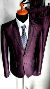 1 stel jas Burgundy semi woll kilap jas wedding jas nikah jas pernikahan jas kawin jas akat nikah jas pengantin jas manten jas pirwed jas almamater jas blezer jas wisuda jas slim fit jas model baru jas murah jas model korean Jas pria formal Jas cod