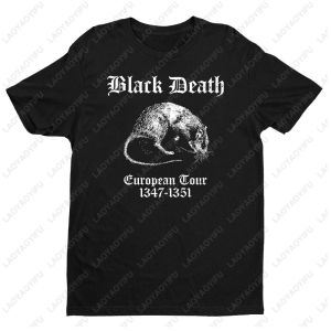 Black Death European Tour 1347-1351 T-Shirt Summer Classic Aesthetic Ancient Simple Style Printed T-shirt Tops Men Clothing