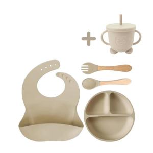 ชุดเครื่องใช้บนโต๊ะอาหารซิลิโคน 8 ชิ้น ปลอดสารพิษ  ปลอดภัยสำหรับเด็ก  พกพาสะดวก  ใช้กับไมโครเวฟได้ 8Pcs