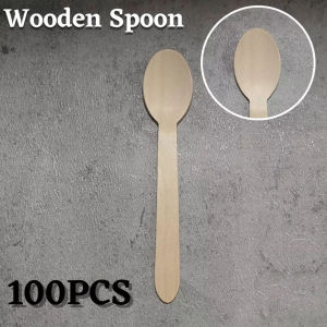 COD 100Pcs Pack Wooden Spoon Fork and Knife - Eco friendly & Disposable