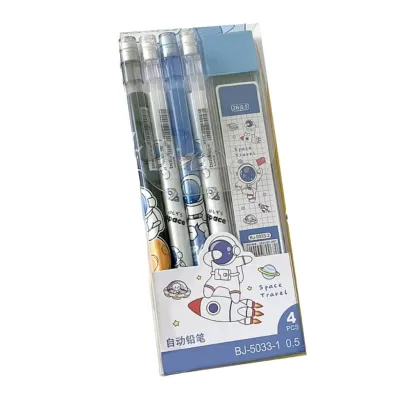 4Pcs 0.5mm Cute Mechanical Pencil Refillable Automatic Pencil Primary Student School Stationery