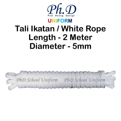 PhD Scout Rope White (2 & 2.5+ meter) Black Navy Blue (2.2meter) | Tali Ikatan Putih Hitam Biru Tua Pengakap Sekolah