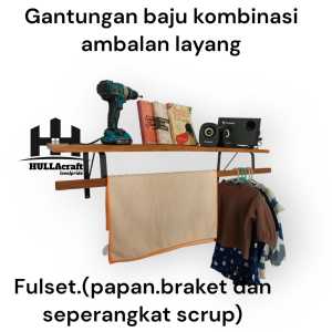 Rak Gantungan Pakaian Lebar 20cm Rak Gantungan Baju Rak Gantung BESI/RAK AMBLAN KAYU