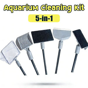 Akuarium Fish Tank Cleaning Brush 5in1 Kit Durable ABS Effective Dirt Removal MY Ready Stock