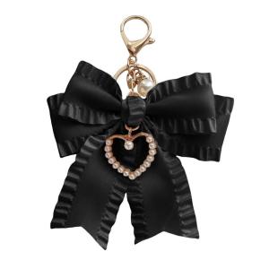 Sweet Pearl Heart Bow Design Keychain Premium Durable Bag Charm Cute Gift For Women Girls Who Love Fashion Accessories