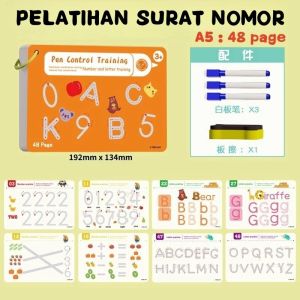 （COD）136 Page Buku Kerja Penelusuran Ajaib Anak dengan Kontrol Pena yang Dapat Dihapus Mainan Edukasi Menggambar Latihan Menulis Titik Ke Titik Berpikir Reusable Magic Workbook Buku Edukasi Anak Belajar Tracing Wipe and Clean Book Activity
