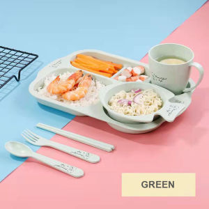 6pcs/set Baby Toddler Bowl Set with Spoon Fork Training Eating Bowl boy girl Utensil kids Tableware for Children